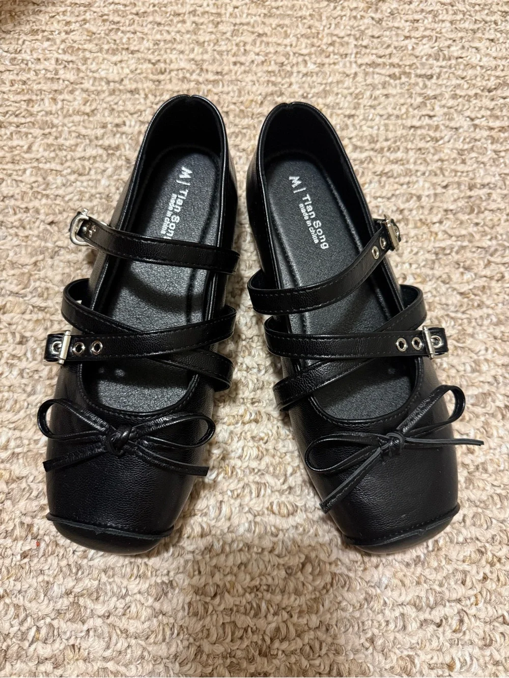 Black Strappy Ballet Flats (brand new) - Picture 1 of 5